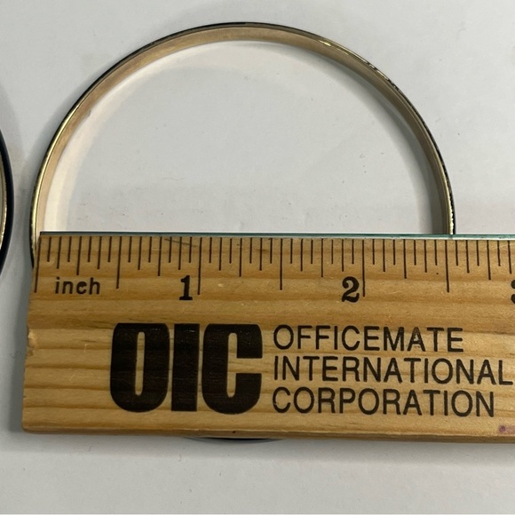 black gold bangle thick and thin boho 2.5 inch - Picture 5 of 5